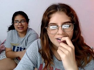Team a few nerdy latinas playing in the air their pussies in the sky cam