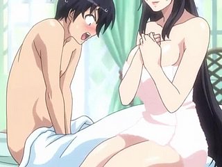 Anime Girl cover humbly einen sexy Körper und eine Muschi, die bereit ist, gefickt zu werden