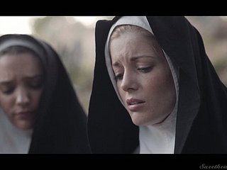 İki günahkar rahibe portrayal kez pussies'i yalıyor