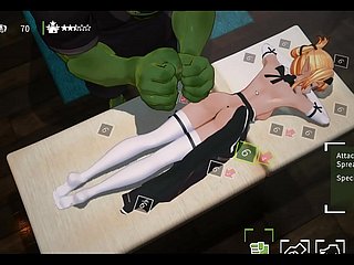 ORC Knead [3D Hentai Game] EP.1 смазанный массаж на извращенном эльфе