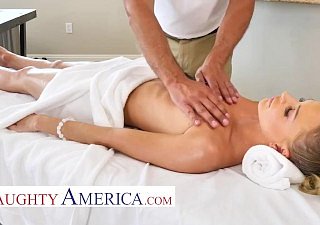 Poor America Emma Hix recebe uma massagem e um pau